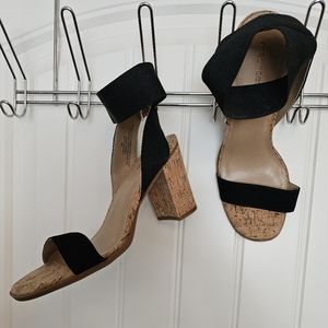 Maurice's black cork heel shoes